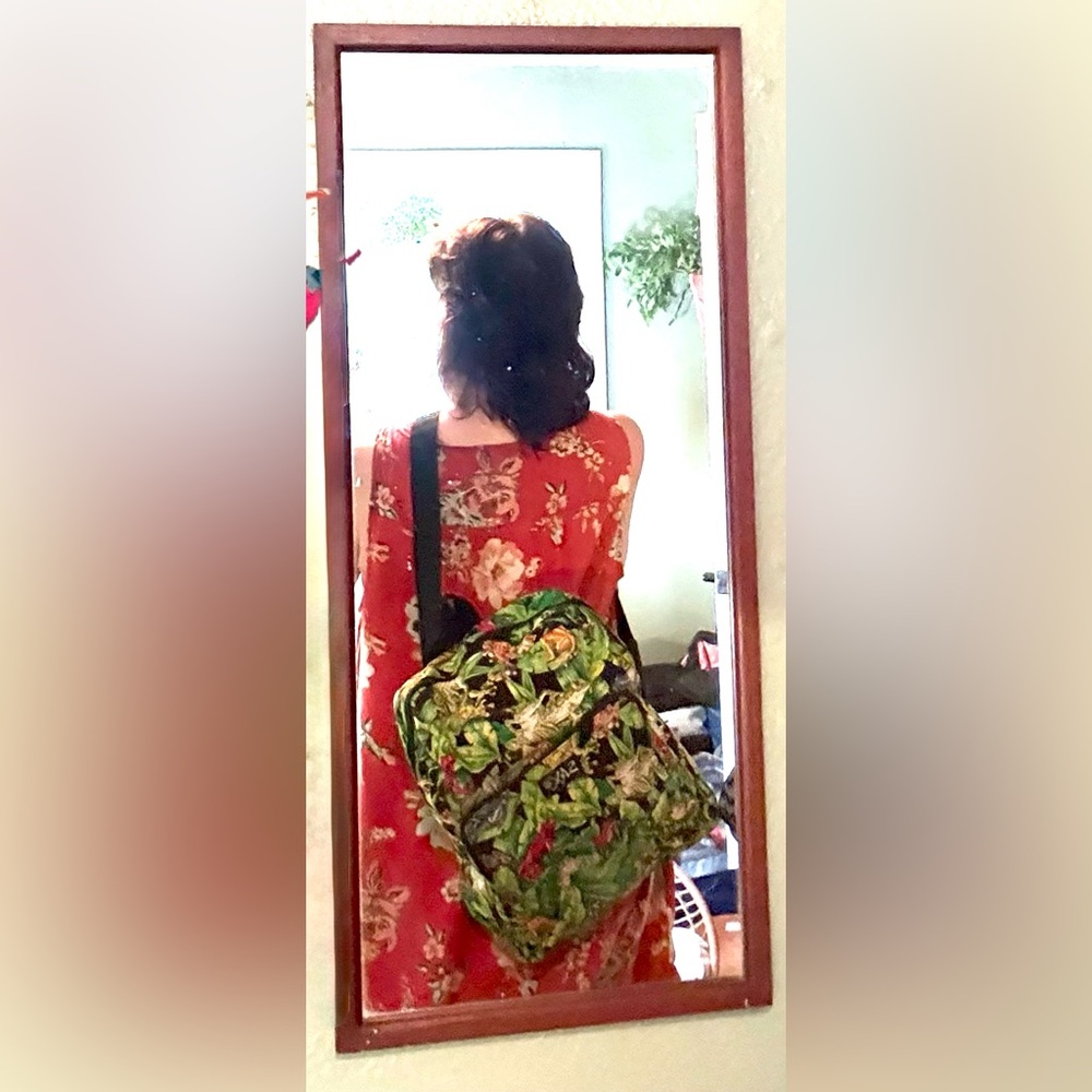 SAX brand backpack & purse with a tropical frog and leaf print - Picture 13 of 13